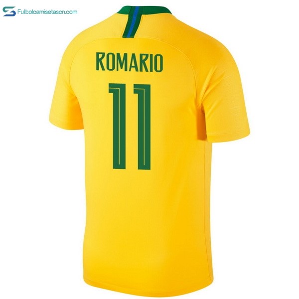 Camiseta Brasil 1ª Romario 2018 Amarillo